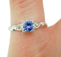 Platinum .49ct Genuine Natural Sapphire and Diamond Ring (#J4590)