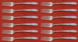 Silver Flutes by Towle Sterling Silver Regular Fork Set of 12 pcs 7 3/8"