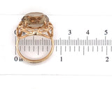 18k and 14k Rose Gold Handwrought Genuine Natural Smoky Quartz Ring (#J6605)