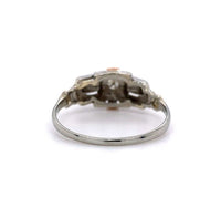 18k White and Rose Gold Vintage Genuine Natural Diamond Ring (#J5609)