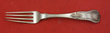 Kings by Various Makers pure Coin Silver Dinner Fork  7 3/4"