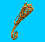 Gilt Bronze Tussie Mussie Acorns Clip Mini Child's Posey Posy Holder (#J1319)