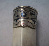 Russian .875 Silver and Niello Drinking Cup Horn with Duck Head Mouth (#5578)