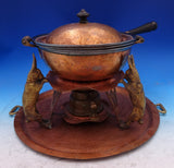 Joseph Heinrichs Mixed Metals Wood Chafing Dish w/ 3-D Rabbits Undertray (#8817)