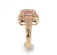 10k Tri-Color Gold Ring with 1.06 Carat Pink Genuine Natural Morganite (#J6465)