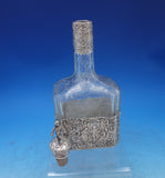 European .800 Silver Cut Crystal Decanter 3-D Child on Top w/ Men Women (#6867)
