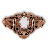 Victorian Opal Demi Parure 14k Rosey Yellow Gold Earrings and Pin (#J6885)
