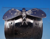 Koehler and Ritter CA Coin Silver Napkin Ring w/Twig Stand 3-D Moth Rare #7914