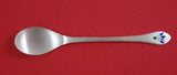 Korean Sterling Silver Dessert Spoon with Blue and White Flowers 5 3/4" Heirloom