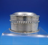 Dutch .833 Silver Box Hand Engraved Crest 2" x 3 1/2" Diameter (#4326)