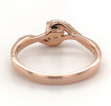 14k Rose Gold Genuine Natural Australian Opal and Diamond Ring Size 7 (#J7489)