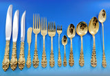 Athene by Amston Vermeil Gold Sterling Silver Flatware Set Service 171 pc Dinner