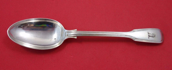 English Sterling Silver Place Soup Spoon with Dragon Monogram 7 3/8"