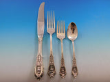 Rose Point by Wallace Sterling Silver Dinner Size Flatware Set 12 Service 93 Pcs