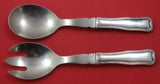 Old Danish by Georg Jensen Sterling Silver Salad Serving Set 2pc WS Orig 7 3/4"