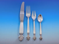 Acanthus by Georg Jensen Sterling Silver Flatware Set 48 Pieces Dinner and Lunch