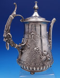 Chased Vine by Gorham Coin Silver Tea Set 4pc Gothic Style #140 w/Monogram #7642