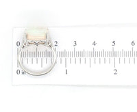 18k White Gold Large 6.88 Carat Genuine Australian Opal Diamond Ring (#J7009)
