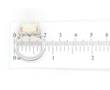 18k White Gold Large 6.88 Carat Genuine Australian Opal Diamond Ring (#J7009)