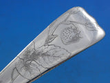 Lap Over Acid Etched by Tiffany Sterling Silver Spade Server Strawberries 13 1/8
