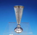 Russian .875 Silver Cordial Cup Engraved with Cattails Flowers Wheat (#4332)