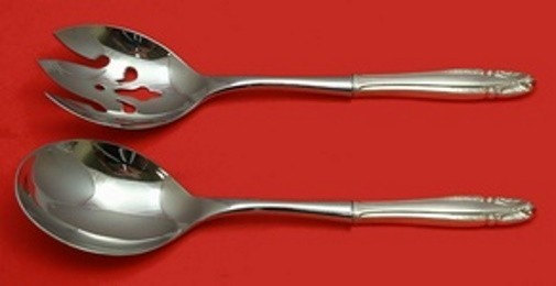 Stradivari by Wallace Sterling Silver Salad Serving Set Pierced Custom Made