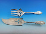 Arabesque by Whiting Sterling Silver Fish Serving Set Brite Cut Pierced 12 3/4"