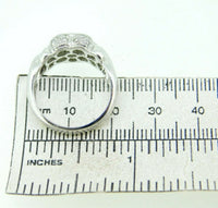 18k White Gold Genuine Natural Diamond Flower Ring 3/4ct (#J1778)