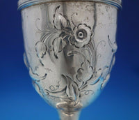 Coin Silver Water Goblet w/Floral Design 6 3/4" x 3 1/2" 7.5 ozt. c.1835 (#6763)