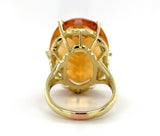 18k Yellow Gold Ring with a Huge 37 Carat Citrine Size 8.75 Easily Sized #J6336