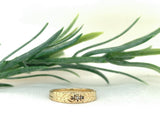 14k Yellow Gold Wedding Band Ring with Three Genuine Natural Diamonds (#J7288)