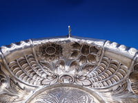 Charles Stuart Harris English Victorian Sterling Silver Bowl Oval Flowers #8424