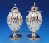 Edward Barton English Georgian Sterling Silver Salt Pepper Shaker 2pc (#5031)