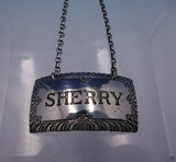 Williamsburg Shell by Stieff Sterling Silver Decanter Label "Sherry" (#4935)
