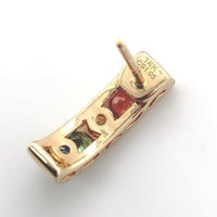 14k Yellow Gold Genuine Natural Rainbow Sapphire Stud Earrings 1.05ct TW #J6680