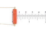 14k Yellow Gold Necklace with 7.70 Carat Genuine Natural Coral Bead (#J7529)