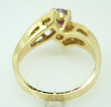 14k Gold 1.84ct Raspberry Genuine Natural Sapphire and Diamond Ring (#J507)