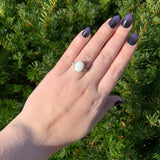 Platinum 2.80 Carat Genuine Natural Australian Opal Ring Size 7.75 (#J6990)