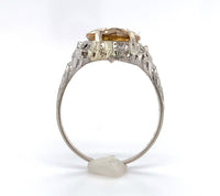 10k Gold Filigree Ring with Marquise 4.51 Carat Genuine Natural Citrine (#J6410)