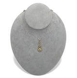 10k Yellow Gold Victorian Enameled Lavaliere Pendant with 14k Gold Chain #J7099