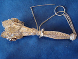 Silver Handmade Filigree Tripod Tussie Mussie Posey Posy Holder (#J1231)