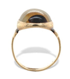 10k Yellow Gold Banded Genuine Natural Agate Ring Size 5 Jewelry (#J7271)