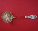 Medallion with Twist by Wood & Hughes Sterling Silver Sugar Sifter Ladle GW 7.5"
