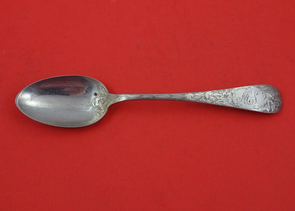 Dorothy Q by Lunt Sterling Silver Serving Spoon brite-cut w/ flowers 8 1/4"