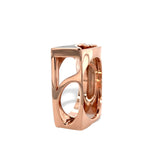 14k Rose Gold Custom Black Jade and Diamond Ring by Harry Roa Size 7.5 (#J7310)