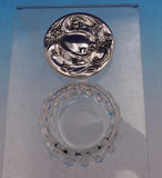 Sterling Silver and Glass Dresser Jar with Roses Gold Washed Interior (#9301)