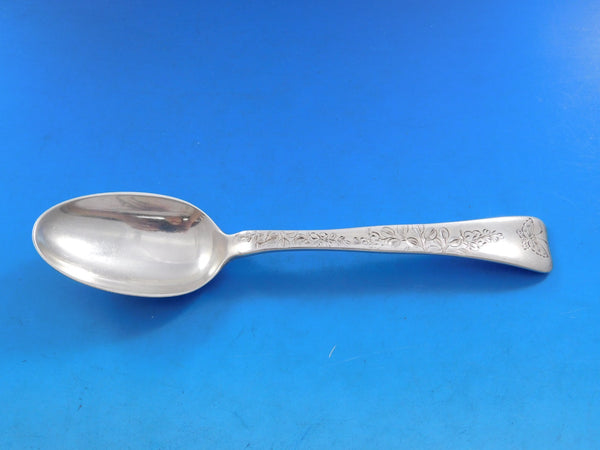 Lap Over Acid Etched by Tiffany Sterling Silver Place Soup Spoon Butterfly 7"
