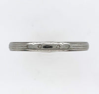 18k White Gold Pinstripe Wedding Band Size 8.5 Jewelry (#J5988)