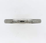 18k White Gold Pinstripe Wedding Band Size 8.5 Jewelry (#J5988)