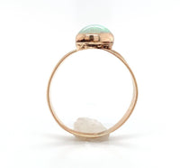 14k Gold Arts and Crafts Handwrought Genuine Natural Opal Ring size 5.5 (#J6348)